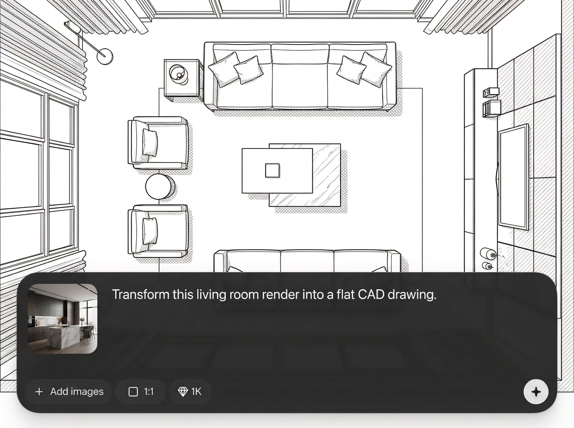 Clean CAD-style linework