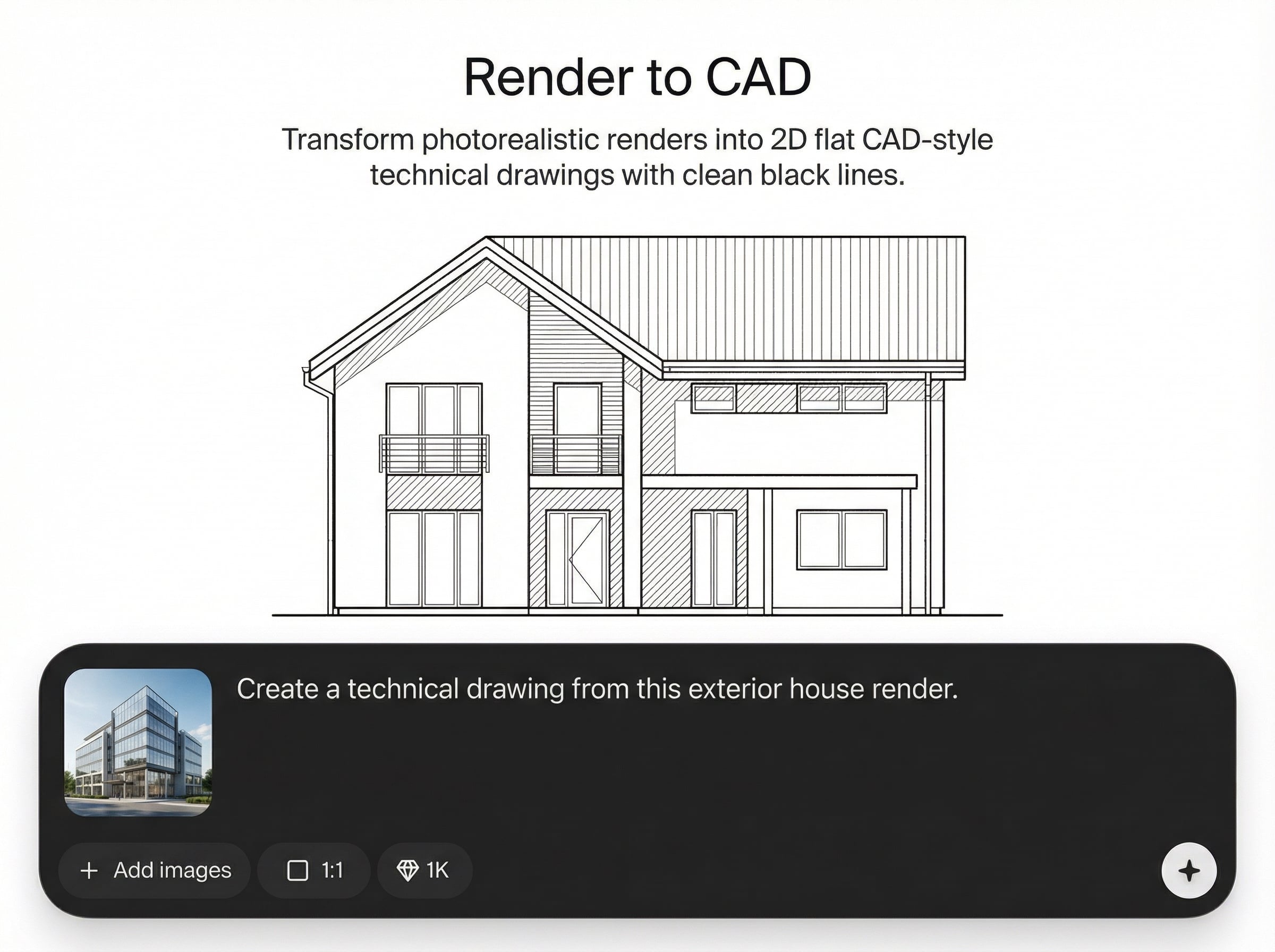 Fast render-to-drawing conversion
