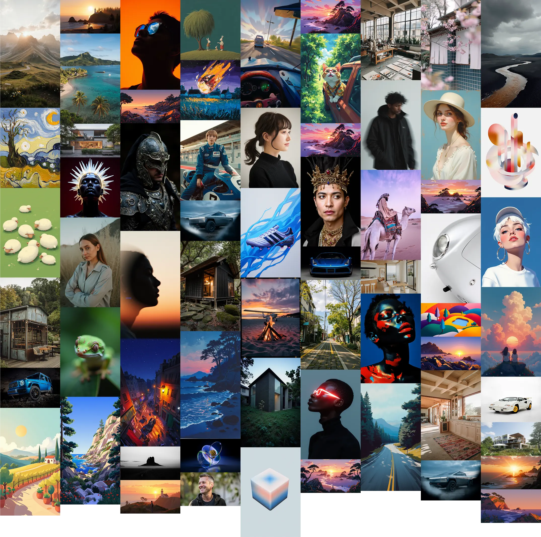 An image grid of curated styles output by Krea